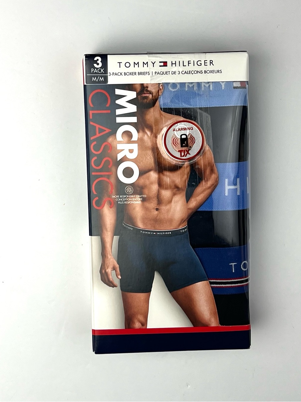 Tommy Hilfiger Men Boxer Briefs 3 Pack Micro Classics Sz M Blue Black